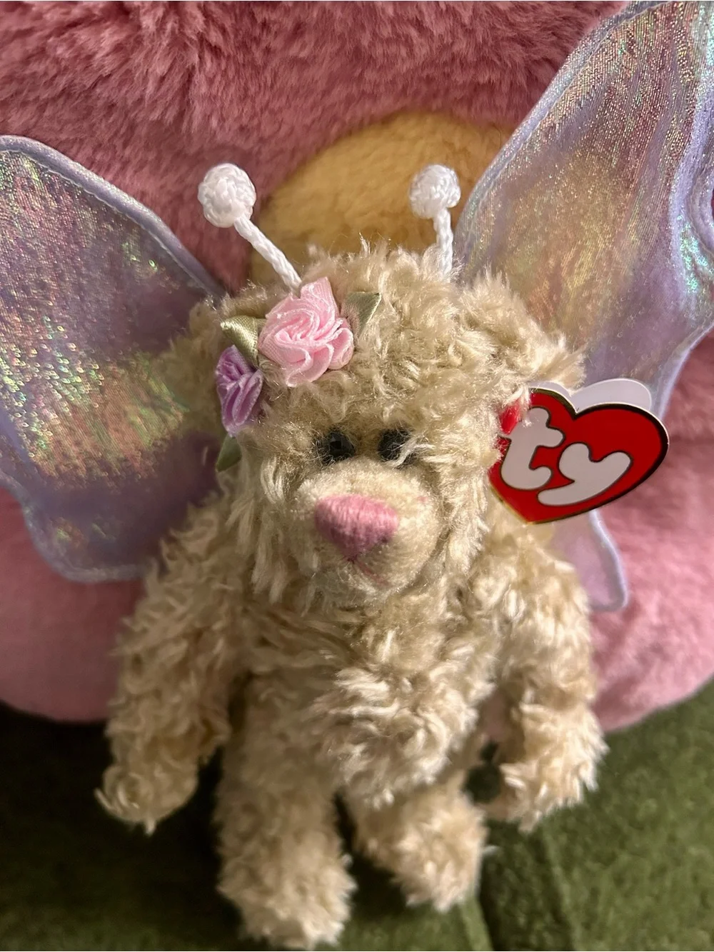 TY Attic Treasures Rafaella 1993 Beige Fairy Bear with Iridescent Wings